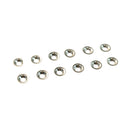 A set of 12 brown and blonde era small  decorative washers intended for guitar amplifier cabinets.