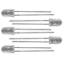 A set of non-lit five Super Bright Blue 5MM LEDs.