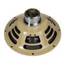 A Mojotone Alnico Anthem 10 inch diameter 35 watt guitar amplifier speaker showcasing the speaker wiring harness attachments that would be soldered onto the speaker itself.