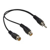 Cable Splitter (1) RCA Male Phono Plug to (2) RCA Female Jacks - Y-Adapter
