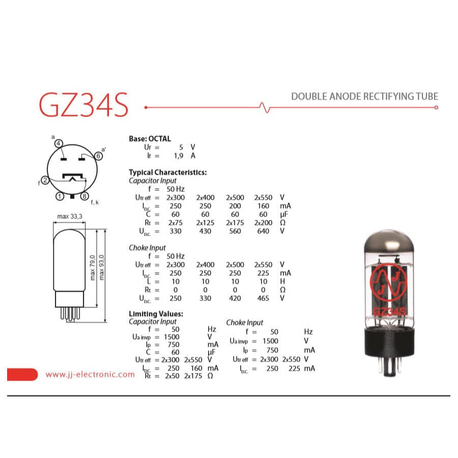 JJ Electronic 5AR4 / GZ34 Vacuum Tube – Mojotone