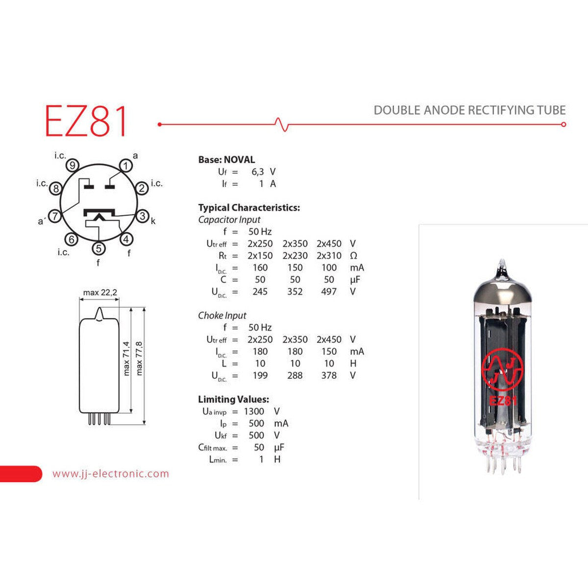 JJページ JJ Electronic EZ81 / 6CA4 Vacuum Tube – Mojotone