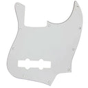 Mojotone Electric Guitar Pickguard For Jazz Bass Gloss White 3 Ply