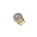 One Mojotone CTS 250K "Blender" guitar potentiometer showing the bottom of the potentiometer, which says '2112367 Mojo 250KA 2416'
