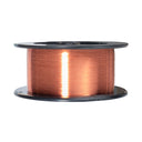 1/2 lb spool of 42-GA poly single build pickup coil wire shown on its side. The wire is an orangey-pink, or coral color.