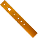 An orange British 18W amplifier backplate with designated hole cut-outs for a Mains Fuse, Mains Input, Impedance Selector, Speaker outputs, and footswitch.