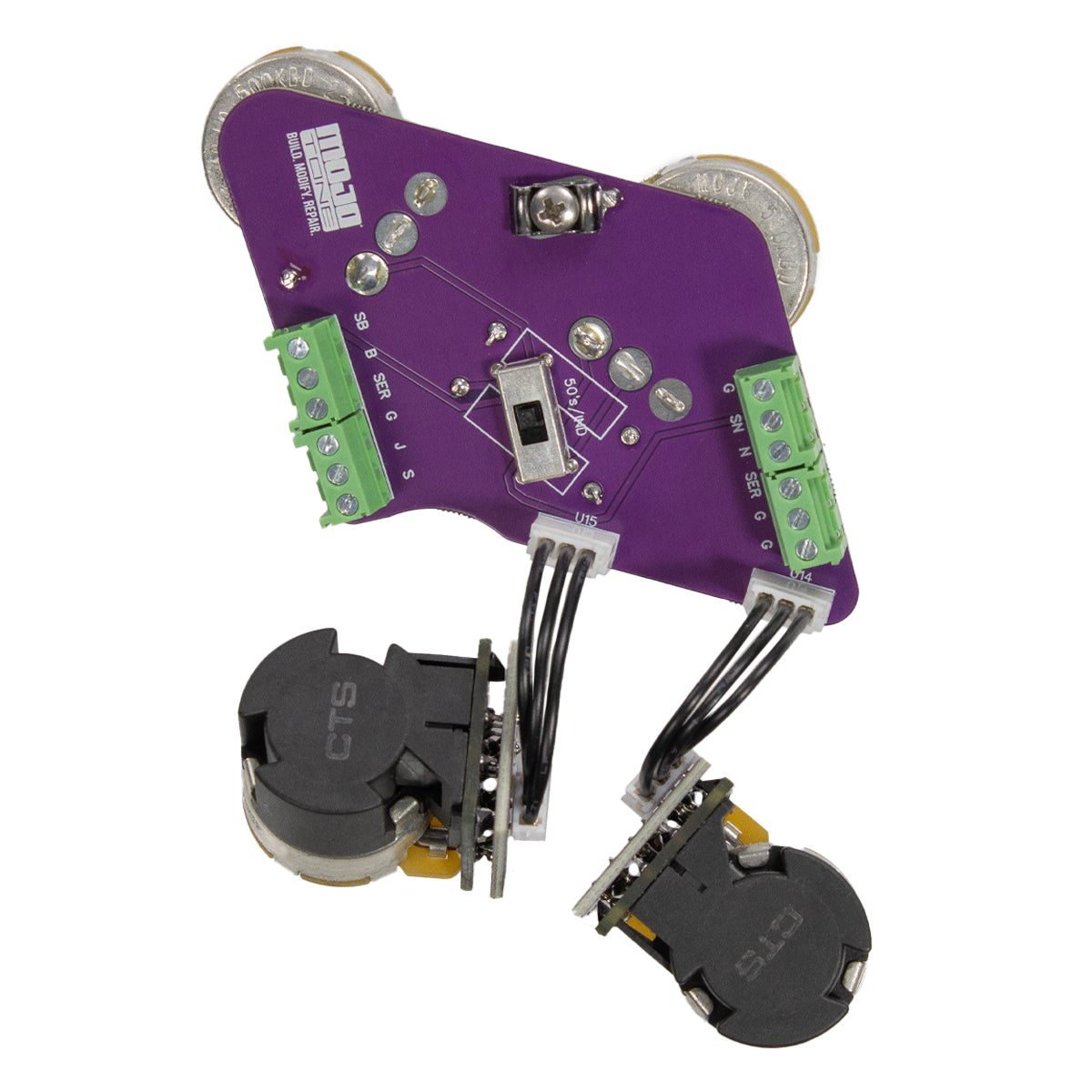 Solderless Convertible Les Paul Guitar Wiring Harness with Push