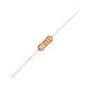 A tan or beige colored 33K 1 watt 5% carbon film guitar resistor with three orange and one gold bands signaling its OHM rating.