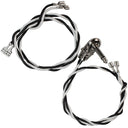 A Mojotone wiring harness designed for 1x12 or 2x12 cabinets with a mono flat right angle 1/4" plug.